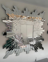 Square Star Burst Mirror – Geometric Design | Luxury Wall Decor | Solid Wall Panels